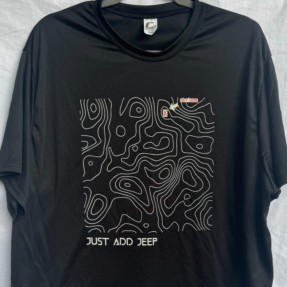 Just add JEEP black Terrain Map 2XL Men's T-shirt